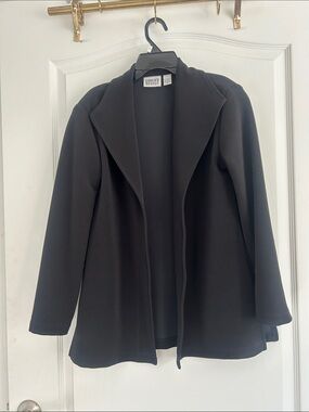 Beautiful soft Chico's design Black Open-Front Draped Blazer size 1 or 8 to 10
